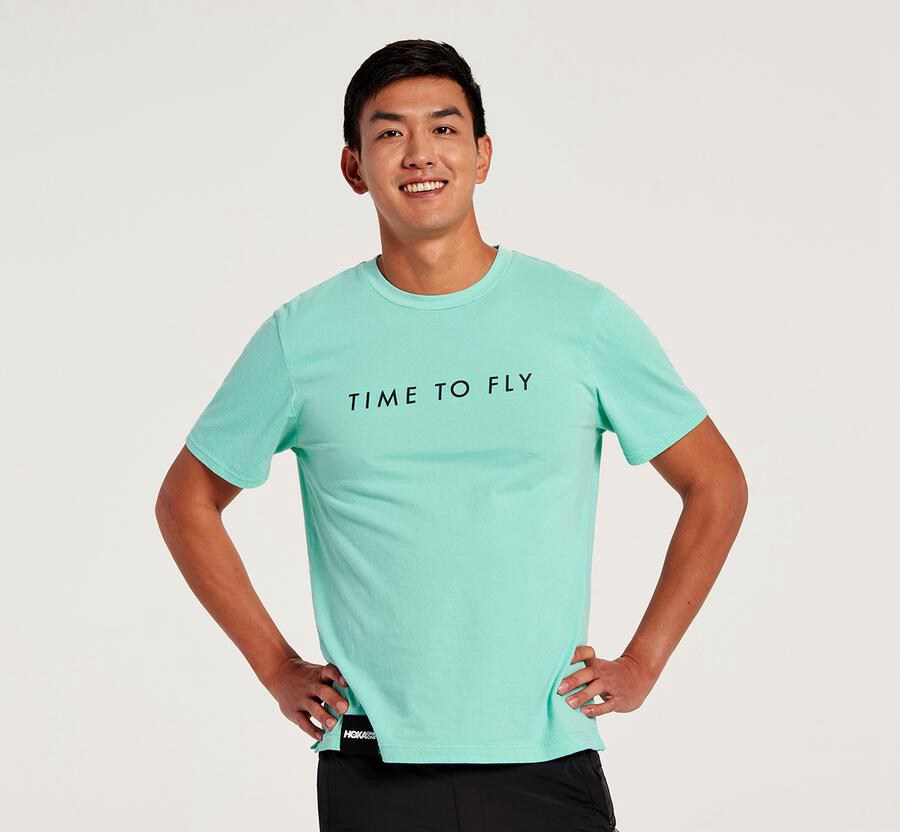 Hoka One One Tee Mens Mint - Brand - 81235AOVK